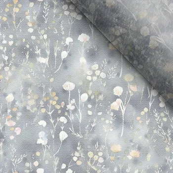 Měkký tyl mini modré kvítky Amalia