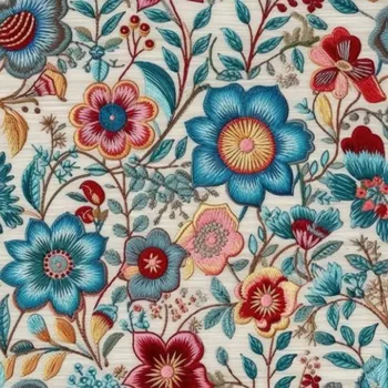 Látka na plavky, fitness oblečení béžová výšivka potisk Luxury