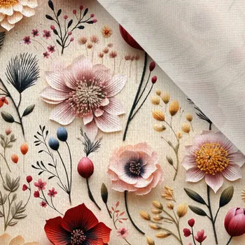 Látka samet/velvet Doris 3D květiny Selena