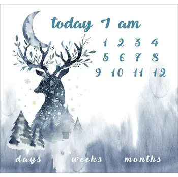 Imitace bavlněného plátna PANEL 120x120- milníková deka zimní jelen