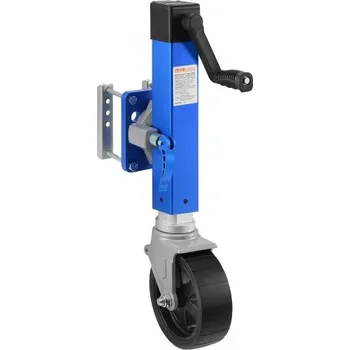 zvedák Zvedák přívěsu VEVOR s kolečkem, otočný zvedák pro lodní přívěs s nosností 1600 liber, PP, jedno kolečko, zdvih 10", šroubovaný zvedák s okem a ergonomickou rukojetí pro obytné vozy, lodě, koňské přívěsy a užitkové přívěsy