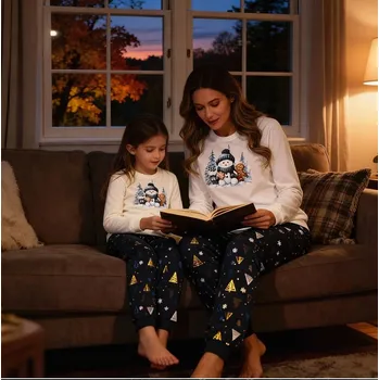 Cornette Young Girl pyžamo 978/189 Snowy Day length/r Christmas 134-164 ecru 146-152