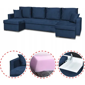 Sedací souprava Rohová Sedací Souprava Family Meble , látka, modrá