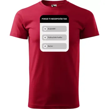 Sablio Tričko s potiskem Pokud ti neodpovím - červené 4XL