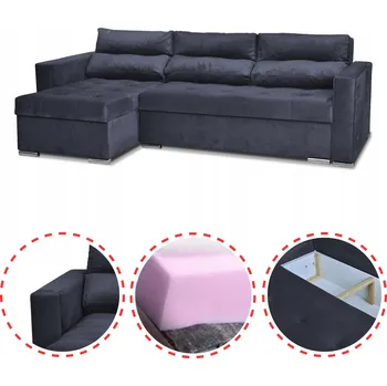 Sedací souprava Rohová Sedací Souprava Varius rozkládací s funkcí spaní Family meble rohová sedačka šedá