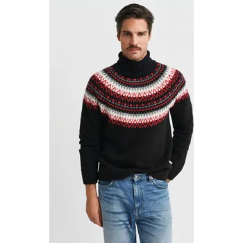 Pánský svetr SVETR GANT FAIR ISLE TURTLENECK BLACK