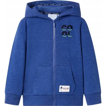 Chlapecká mikina Dětská mikina s kapucí a zipem, modrý melír, velikost 92