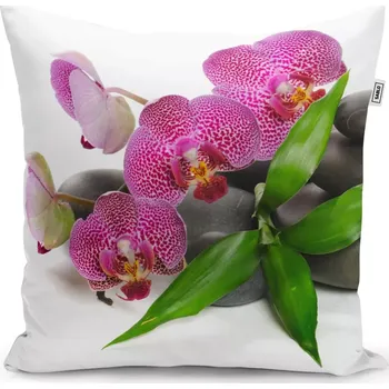 Polštář Sablio Polštář Orchideje a kameny - 50x50 cm