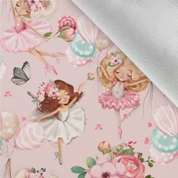 Látka softshell zimní - tanečnice růžové