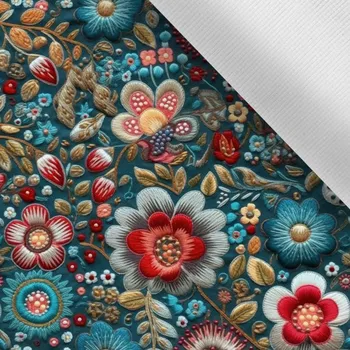 Letní pružný softshell petrolejová výšivka potisk Mima