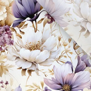 Designová podšívka fialové květy Vilma