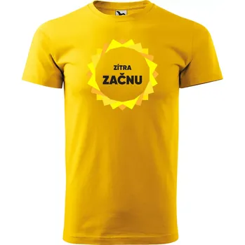 Pánské tričko Sablio Tričko s potiskem Zítra začnu - žluté 5XL