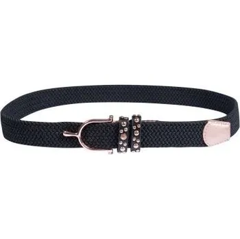 Jezdecké kalhoty Pružný opasek HKM Glamour Style, Černá - 90 cm