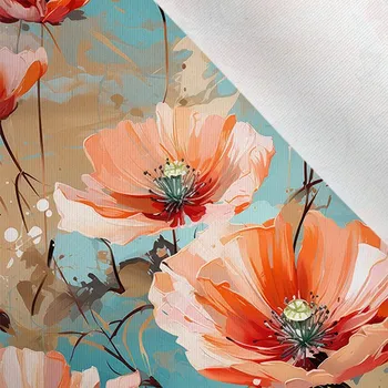 Látka matná na plavky, fitness oblečení poppy pastel