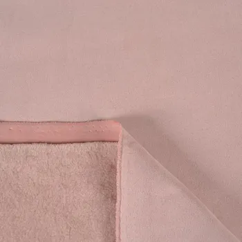 Zbytek - Imitace broušené kůže s beránkem Lena světle růžová