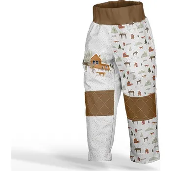 Panel se střihem 164 softshell kalhoty severská krajinka