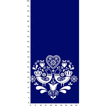 Panel na fusak z kočárkoviny 50x100 vzor folk modrý "A"
