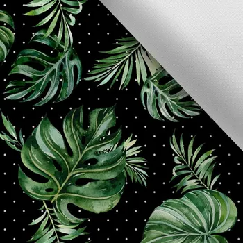 Látka s potiskem kočárkovina TD / NS tropické listy Saviano