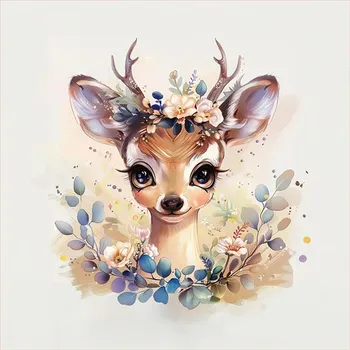 Panel z nepromokavého polyesteru 49x49 flowers deer