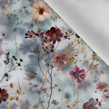 Softshell zimní květiny světlé 32