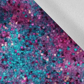 Látka softshell zimní pružný glitry magenta a tyrkys