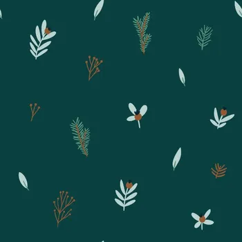 Tyl s krajkou smaragdové vetvičky