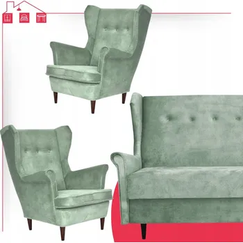 Sedací souprava Skandinávská sedací souprava s funkcí spaní zelená ARI Family Meble