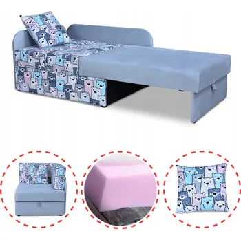 Postel Dětský rozkládací roh Bambino s úložným prostorem, dětská postel + matrace Kubuś