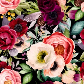 Látka samet / velvet ELIZA romance černá