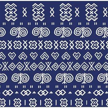 Satén čičmany modré