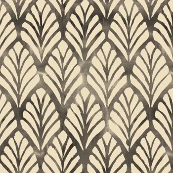 Látka s potiskem kočárkovina TD/NS Olivia listy ecru