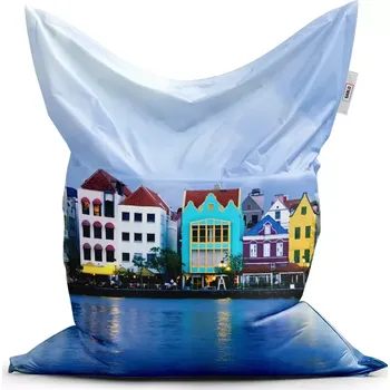 Sedací pytel Sablio Sedací vak Classic Domky u moře - 150x100 cm
