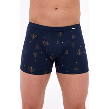 Boxerky Vánoční boxerky Cornette - Stromečky modrá XXL