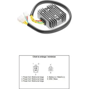 Elektroinstalace pro motocykl DZE regulátor napětí HONDA XR 650L 93-17 (31600-MY6-671) (12A) (DZE regulátor napětí HONDA XR 650L 93-17 (31600-MY6-671) (12A))
