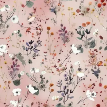 Imitace lnu mini kvítky růžové Lolita