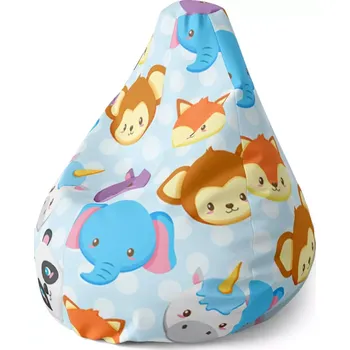 Sedací pytel Sablio Sedací vak Pear Zoo pro děti - 140 x 100 x 25 cm