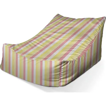 Sedací pytel Sablio Sedací vak Lounge Žlutorůžové pruhy - 80 x 95 x 50 cm