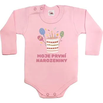 Kojenecký body Dětské body s volitelným věkem narozeniny, Barva Světlá růžová, Velikost 68 / 4-6m, Canvas Dětské body Bezvatriko.cz 3064