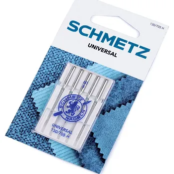 Strojové jehly Universal 60;70;80;90;100 Schmetz na kartě, malé, 1 (60/8) nikl