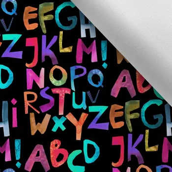 Látka s potiskem kočárkovina TD/NS písmenka