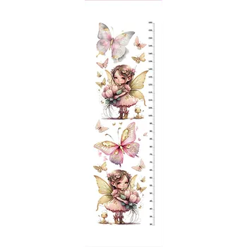 Panel dětský metr na zeď / nepromokavý polyester motýlí víla