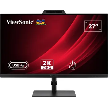 Monitor ViewSonic VG2741V-2K 27" LED monitor, 27", IPS, 2560×1440, 16:9, 120Hz, 4ms, 250cd/m2, DisplayPort, HDMI, 2× USB-C, 2× USB, repro, webkamera, mikrofon, Pivot, energ. tř. F, černý VG2741V-2K