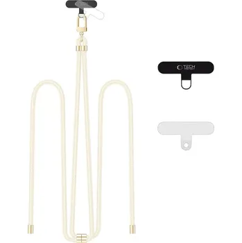 Tech-Protect C7S ROPE CROSSBODY Šňůrka / popruh na telefon - BEIGE/GOLD
