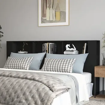 Čelo postele s úložným prostorem černé 220 x 18,5 x 104,5 cm IM_811962