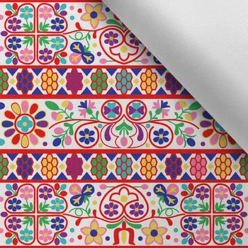 Látka s potiskem kočárkovina TD/NS výšivka Čataj bílý by Takoy®