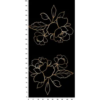 Panel na fusak z kočárkoviny 50x100 zlaté květy "B"