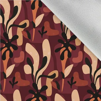 Látka softshell zimní fantazie bordo