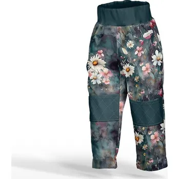 Panel se střihem 152 softshell kalhoty akvarel kopretiny Diana