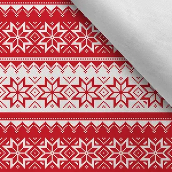 Látka s potiskem kočárkovina TD/NS red christmas