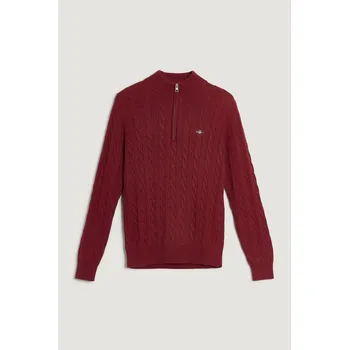 Dívčí svetr SVETR GANT COTTON CABLE HALF ZIP PLUMPED RED